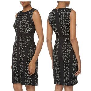 Donna Morgan Sheath Dress 10P 10 P Blue White Classic Career Church NWT NEW